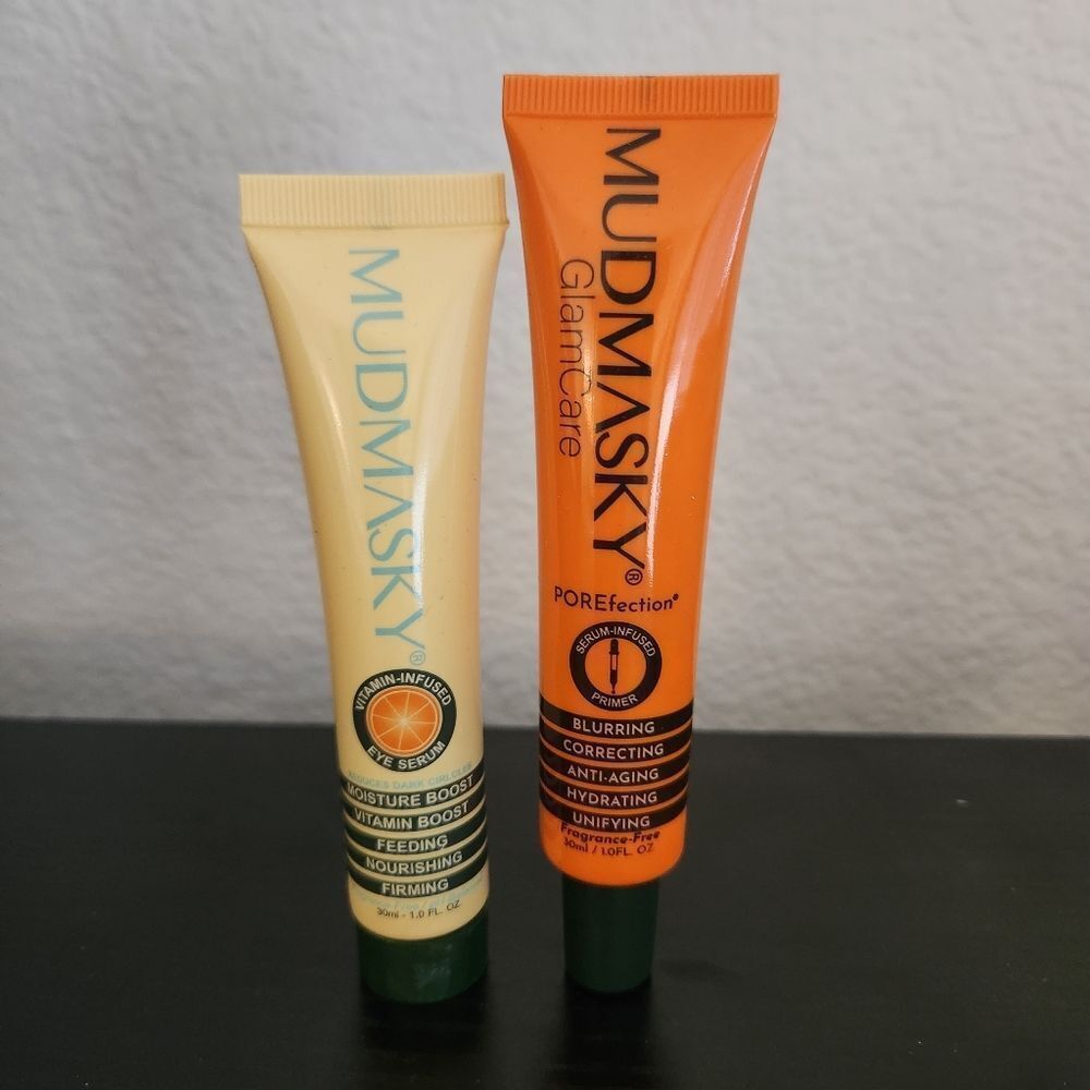 Mudmasky Skincare Duo Serum-Infused Primer & Vitamin-Infused Eye Serum 1.0floz